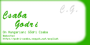 csaba godri business card